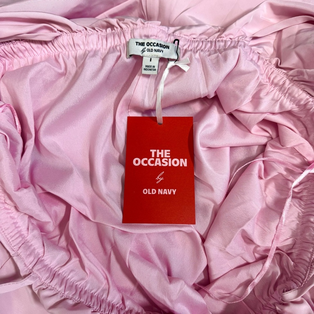 Pink Barbiecore Coquette Taffeta Bubble Hem Mini Dress NWT L Formal Prom - Picture 9 of 9